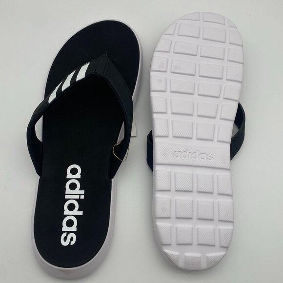 **NEW** ADIDAS COMFORT FLIP FLOP BLACK/WHITE US MEN\'S VARIOUS SIZE main image 2